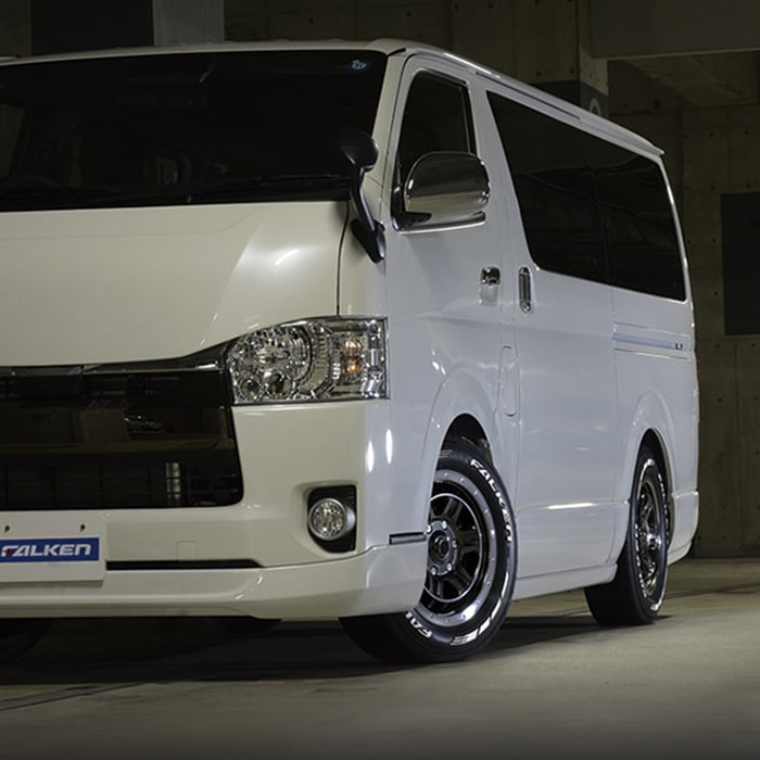 ファルケン ホワイトレター2本 195/80R15 LTタイヤ ハイエース デイトナ 15インチ レッド ファルケン W11 195/80R15 107/105N