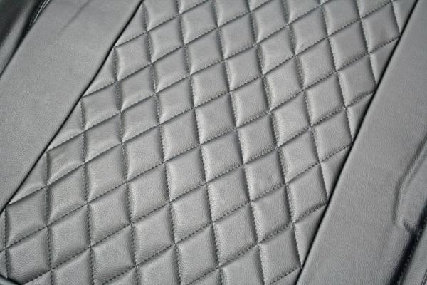 ベストワンファイター レザー シートカバー 艶無し H17/10～ ダイヤ型 ブラック ステッチ 運転席 助手席 三菱ふそう/11-45 シートカバー COMBI ベストワンファイター H17.11～ 標準車用｜公式