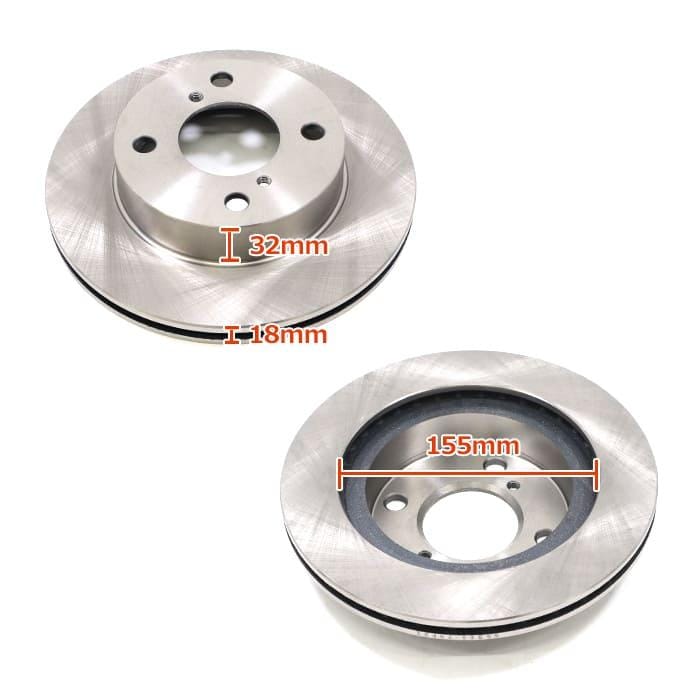 フロント ブレーキローター&ブレーキパッド 左右セット ローター 55311