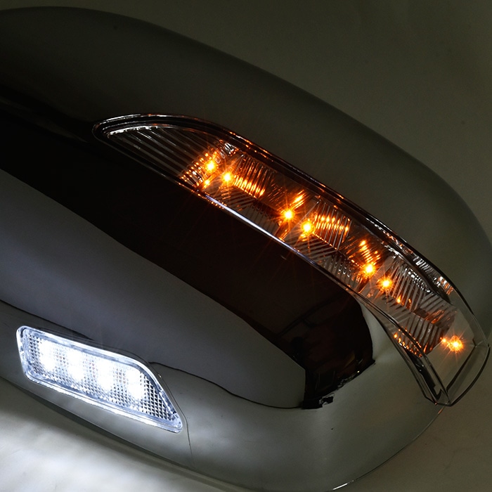 ハイエース200系 ドアミラー LEDウィンカー付 メッキミラー 自動格納付 電動格納式 LEDウインカードアミラー ハイエース200系 格納