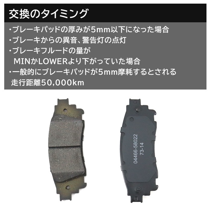 リア ブレーキパッド 左右セット 04466-58022 04466-42080 互換品 6
