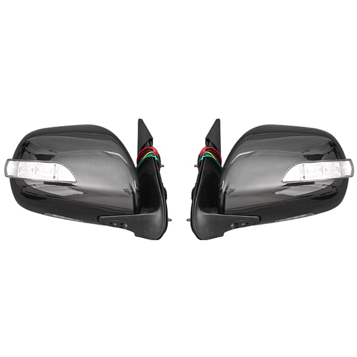 ハイエース200  ウインカー付き　ドアミラー ハイエース 200系 6型以降タイプ ドアミラー マットブラック 電動格納