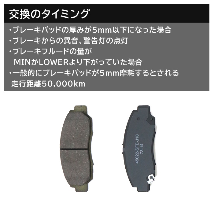 フロント ブレーキパッド 左右セット 45022-SFE-J10 V9118H037 互換品