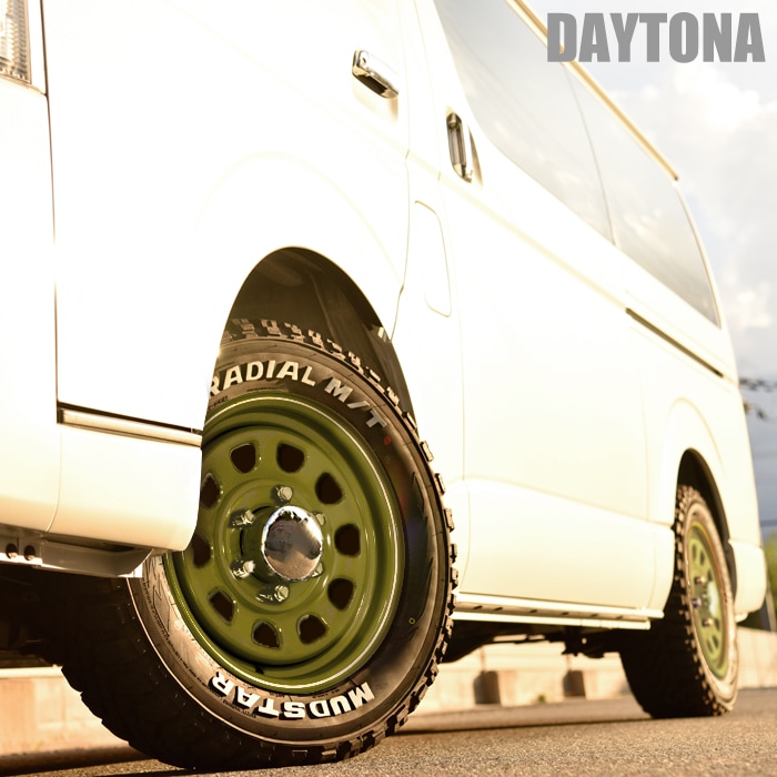 200系ハイエース用ホワイトレターナスカー+デイトナブラック 195/80R15 200系ハイエース用 ホワイトレターナスカー+デイトナブラック195