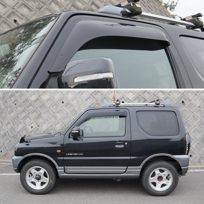 マツダ AZオフロード JM23W ドアバイザー 1台分セット ブラック