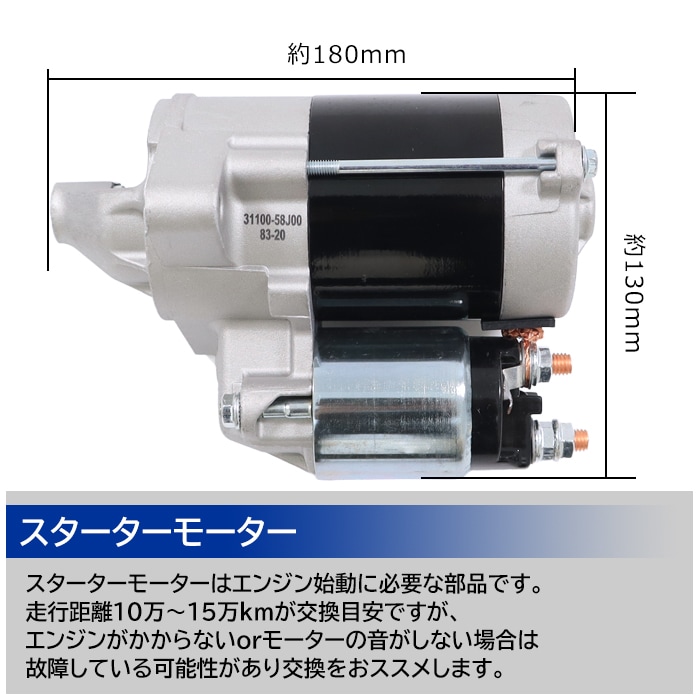 スターターモーター 31100-58J00 S4065S 互換品 6ヵ月保証 セル