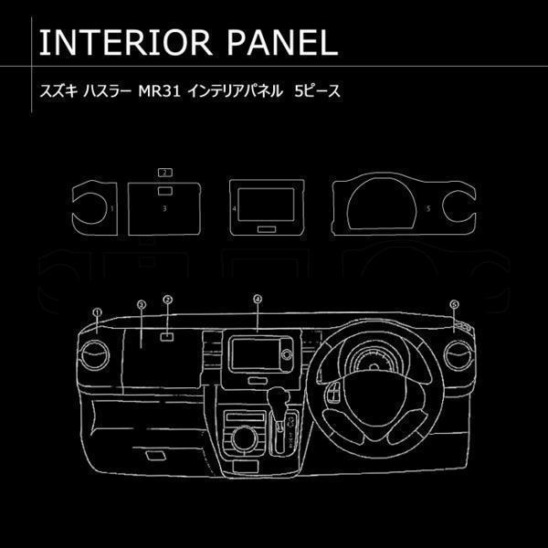 MR31S MR41S ハスラー 3D インテリア パネル 茶木目 5PC インパネ