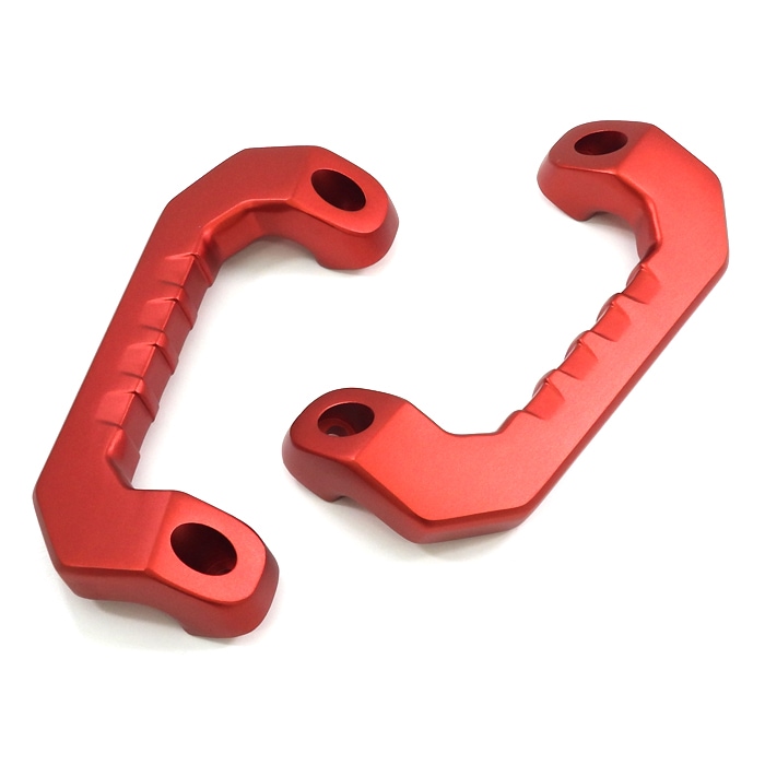 200系ハイエース アルミ アシストグリップ レッド 運転席・助手席 2P