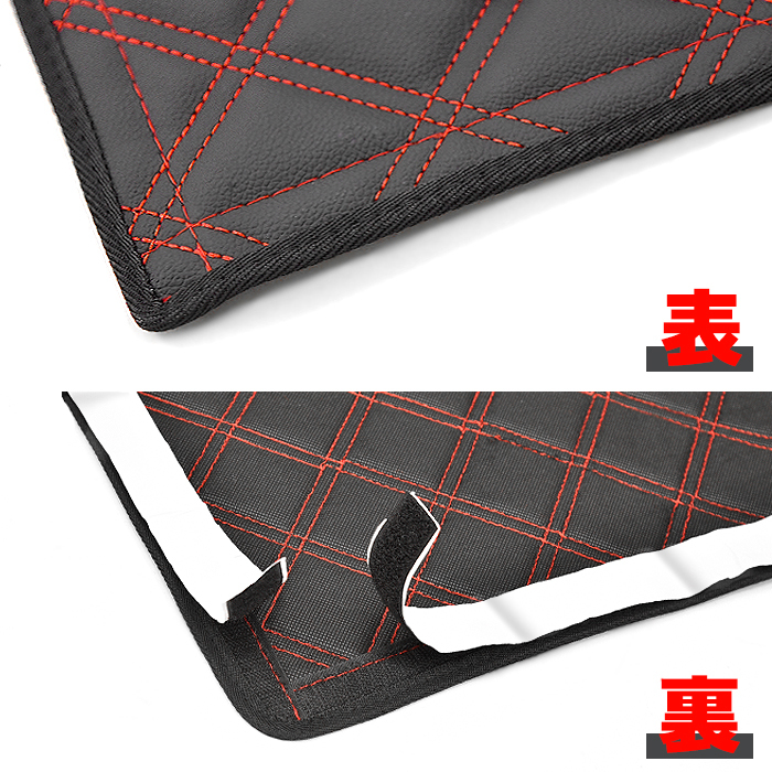 (ブラックレザー×ブラックステッチ) フロントデッキカバー ハイエース / レジアスエース 200系 3型 後期 ワイド車用 FEGGARI HFC03-004 ブラックレザー×ブラックステッチ) フロントデッキカバー ハイエース