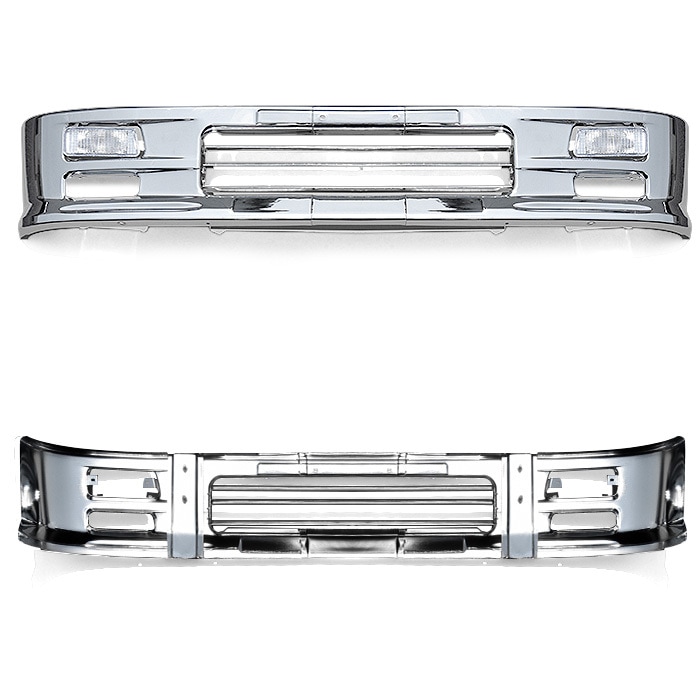 汎用 2トン ワイド メッキ フロント バンパー セット Ver,2 トラック