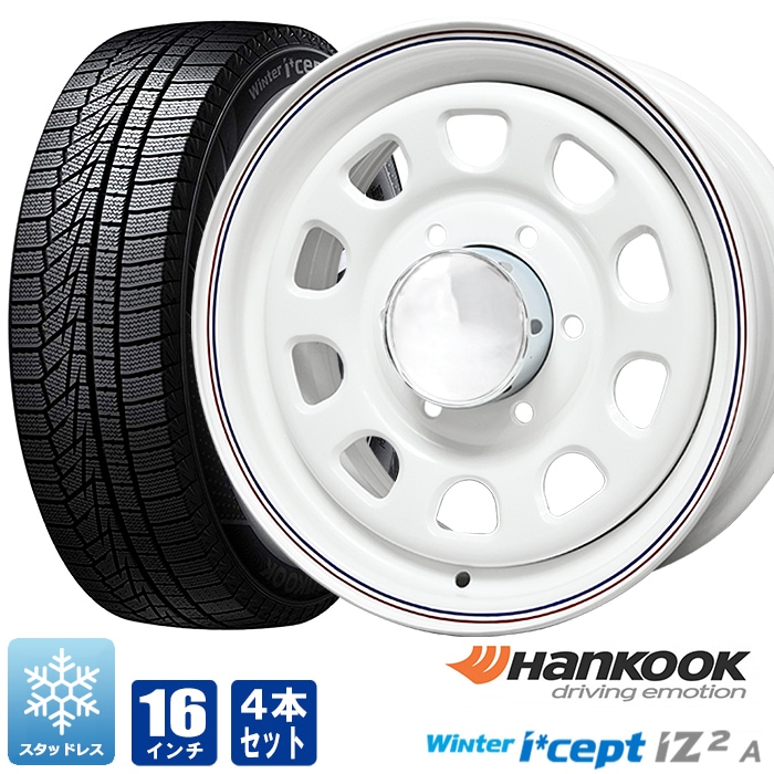 ハイエース デイトナ 16インチ ホワイト レッド＆ブルー ライン 4本セット