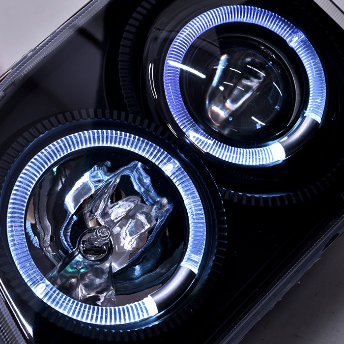 100系 ハイエース バン ヘッドライト LEDリング インナーブラック