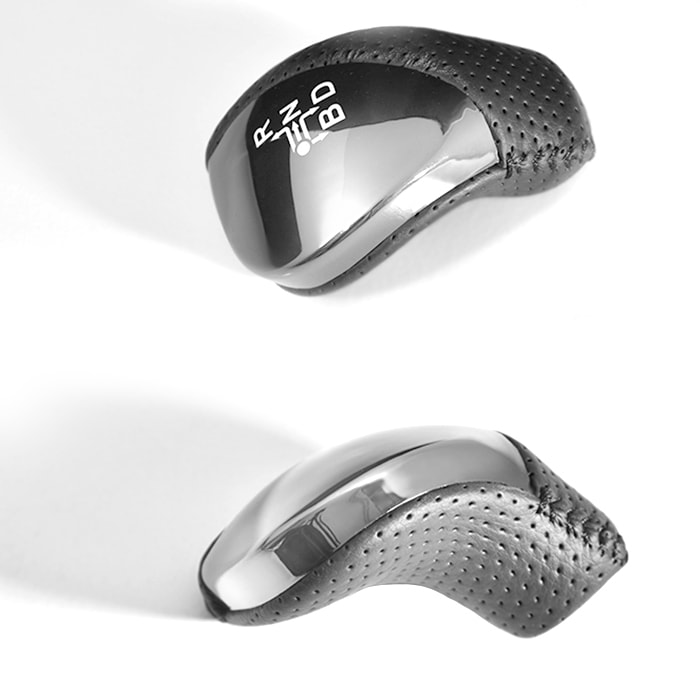 ZVW30系 プリウス シフトノブ パンチングレザー ブラッククローム 6mm