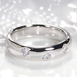 Pt900 ドット ダイヤモンド リング【0.5ct】　csr0168