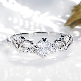 pt950 ティアラ ダイヤモンド リング【0.38ct】