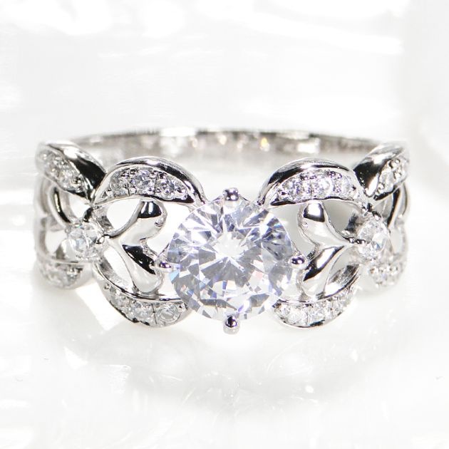 Pt950 中石 大粒1.0カラット【H-SI2-Good】ダイヤモンド リング【1.23ct】【鑑定書付】