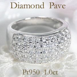 pt950【1.0ct】ダイヤモンド パヴェリング