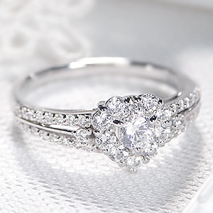 pt900 ハート ダイヤモンド リング【0.8ct】
