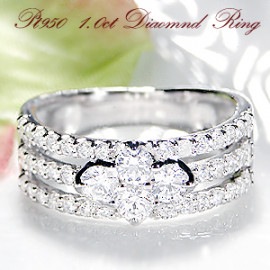 pt950 ダイヤモンド リング【SIクラス】【1.0ct】