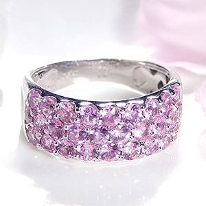 pt900 ピンクサファイア パヴェ リング【約2.0ct】
