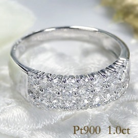 パヴェ ダイヤモンド リング【1.0ct】Pt900