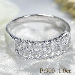 パヴェ ダイヤモンド リング【1.0ct】Pt900