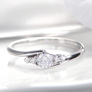 ダイヤモンド ウェーブ リング pt900【0.26ct】csr0196-pt