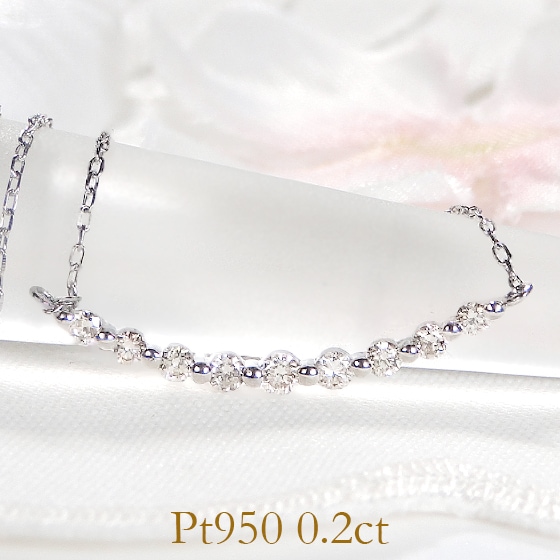 メミコショップ【0.3ct】ダイヤモンドグラデーションネックレス40cm K18YG