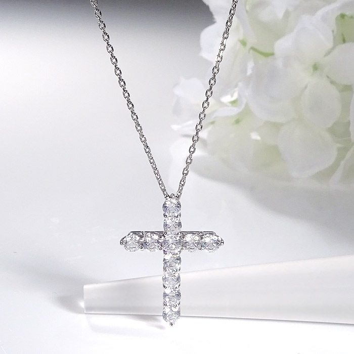 Pt900【1.50ct】ダイヤモンド クロスモチーフ ペンダント
