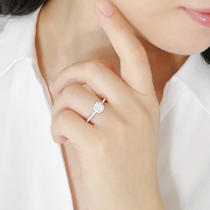 pt950 ハートアンドキューピッド ダイヤモンド リング