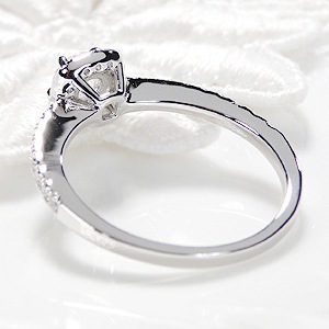 pt950 ハートアンドキューピッド ダイヤモンド リング