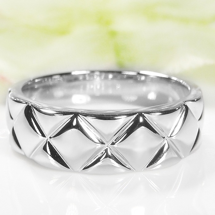 Pt950/K18YG/PG キルティングモチーフ リング