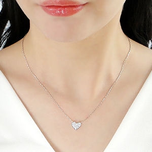 Pt900 ダイヤモンド/ルビー ハート リバーシブル ネックレス ペンダント