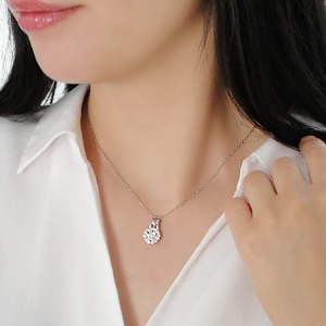 PT900 0.7ct ダイヤモンドフラワー パヴェ ペンダント ネックレス【SIクラス】