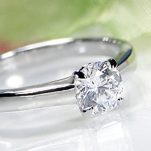 pt950 一粒 ダイヤモンド リング【H-SI-Good】【0.5ct】