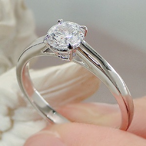 pt950 一粒 ダイヤモンド リング【H-SI-Good】【0.5ct】