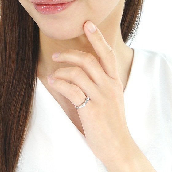 リボン ピンキーリング pt950