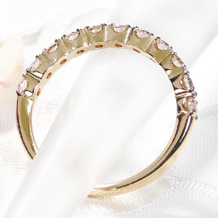 Pt950/K18YG ダイヤモンド エタニティ リング【0.7ct】