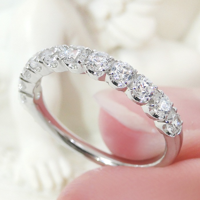 Pt950/K18YG ダイヤモンド エタニティ リング【0.7ct】