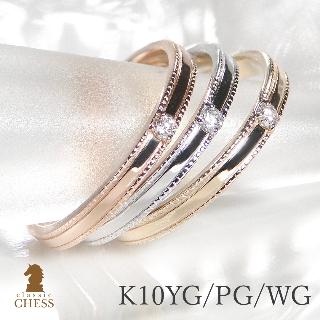 K10YG/PG/WG 一粒ダイヤモンド リング　CSR0239-10
