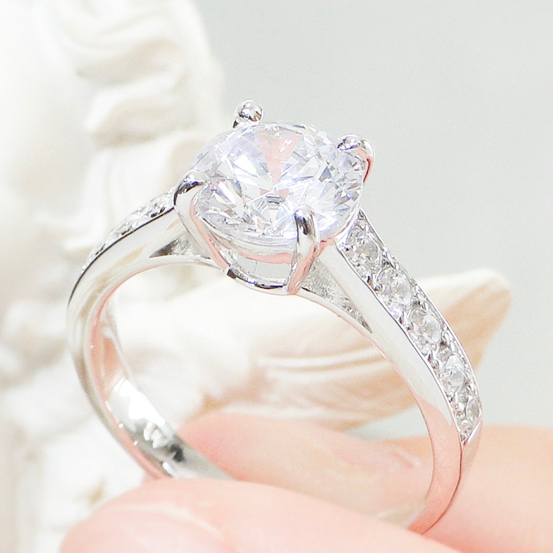 pt950 中石 大粒1.5カラット！豪華 ダイヤモンド リング【1.90ct】【鑑定書付】　csr0301-pt