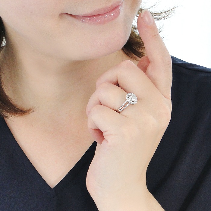 Pt950/K18YG 天然ダイヤモンド デザイン リング【0.50ct】