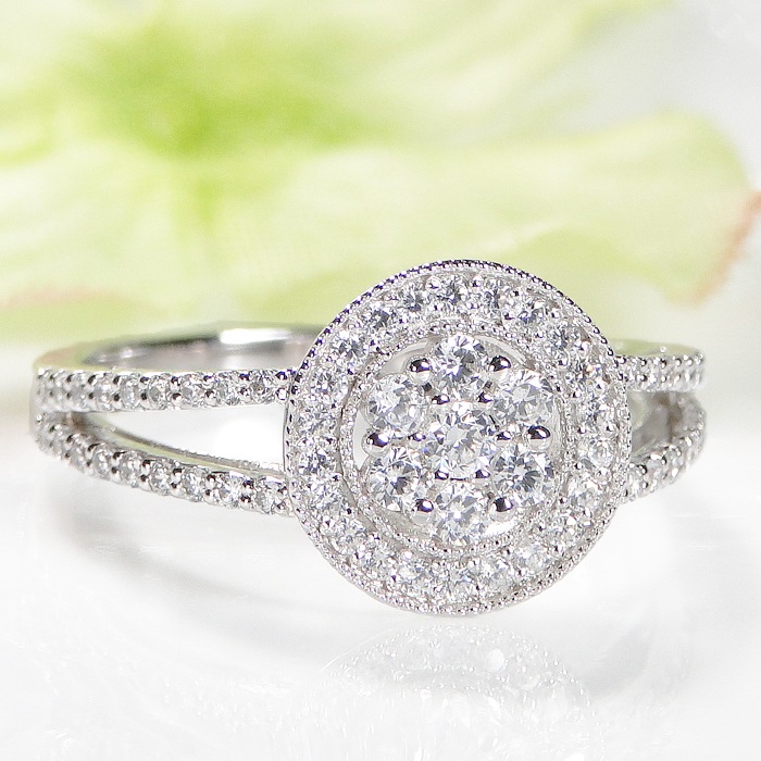 Pt950/K18YG 天然ダイヤモンド デザイン リング【0.50ct】