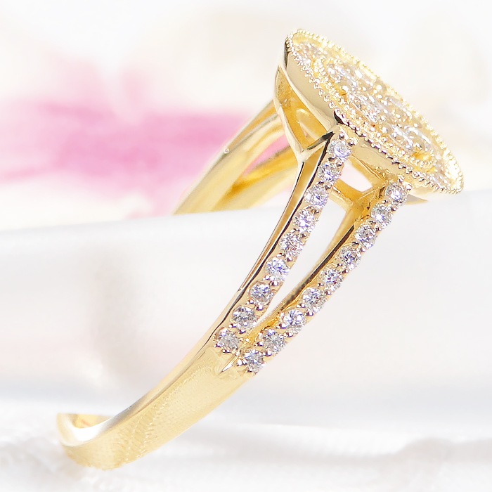 Pt950/K18YG 天然ダイヤモンド デザイン リング【0.50ct】