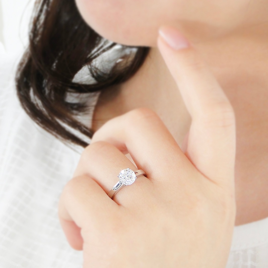 pt950 一粒 ダイヤモンド リング【H-SI2-Good】【1.00ct】　csr0208-pt