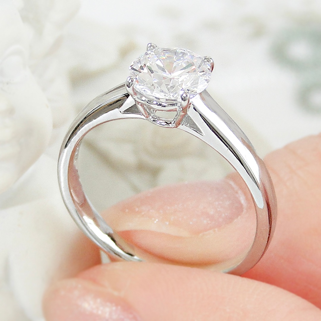 pt950 一粒 ダイヤモンド リング【H-SI2-Good】【1.00ct】　csr0208-pt