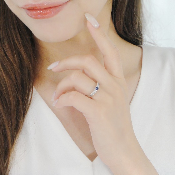 Pt950 サファイア ダイヤモンド リング CSR0378