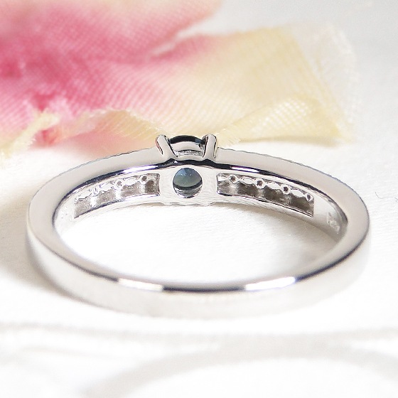 Pt950 サファイア ダイヤモンド リング CSR0378