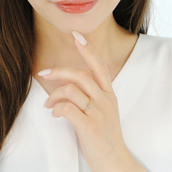 【K10/K18】 YG/PG ブラウンダイヤモンド リング