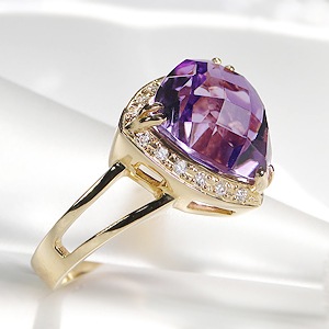 K18 アメジスト・ダイヤモンド リング 品番a21-208